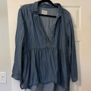 American Eagle Outfitters Blue Chambray Blouse